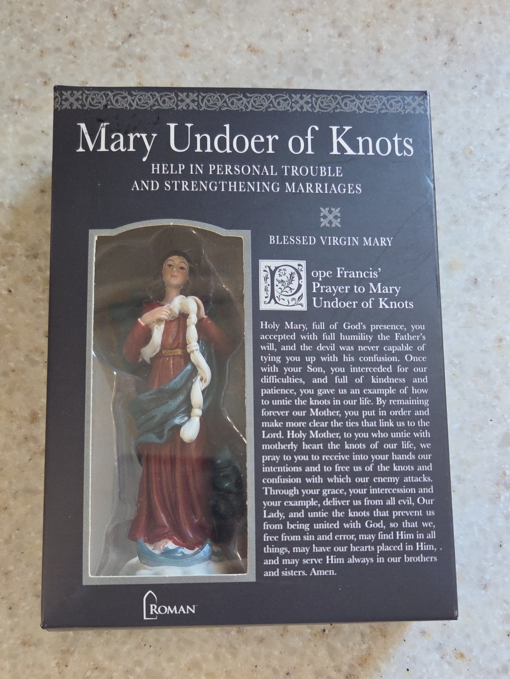 Mary Undoer of Knots Statue New In Box